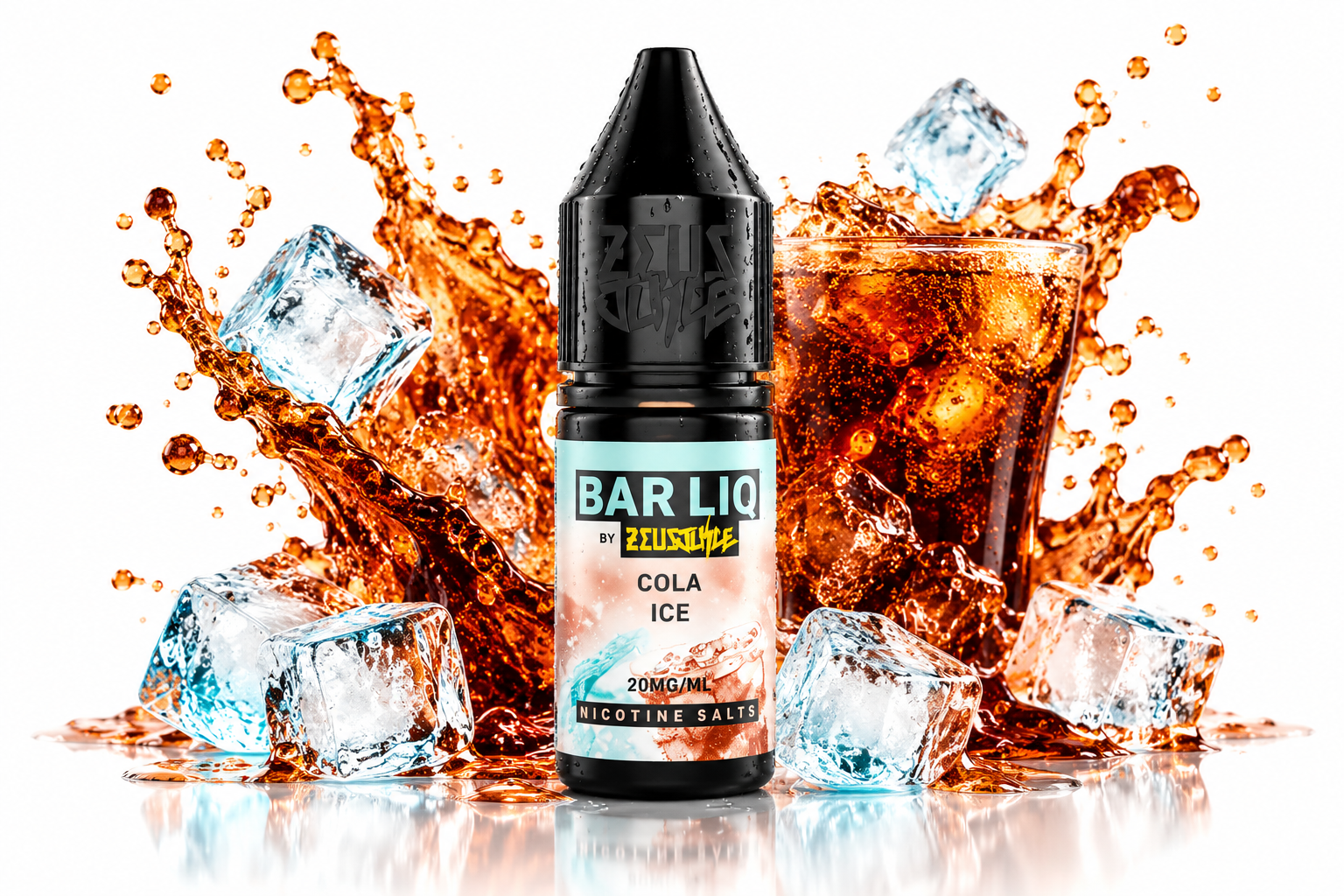 Reclamă Cola Ice cu gheață realistă